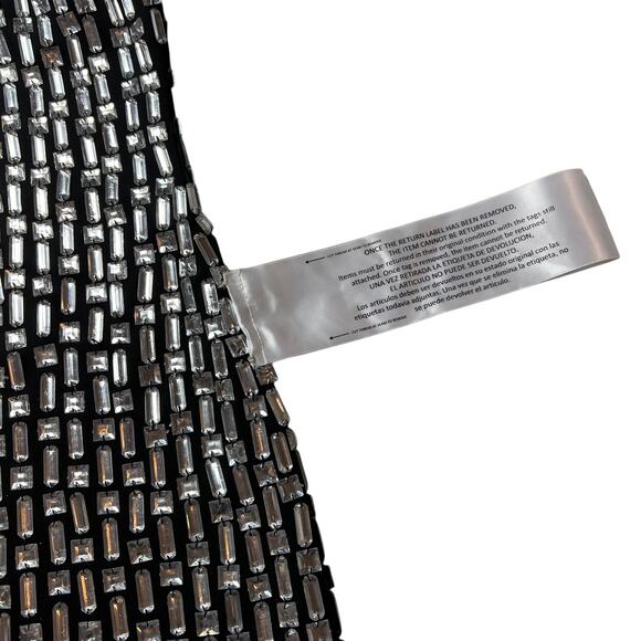 MAC DUGGAL 10782 Beaded Rhinestone Tank Mini Dress Black Spaghetti Straps 6 NEW - Picture 6 of 8